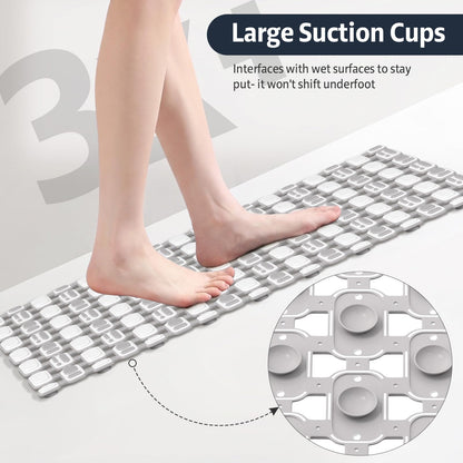 XIYUNTE Soft Shower Mat Non Slip Anti Mould for Elderly - 70x40cm Cut-to-Fit Non Slip Shower Mats for Inside Shower