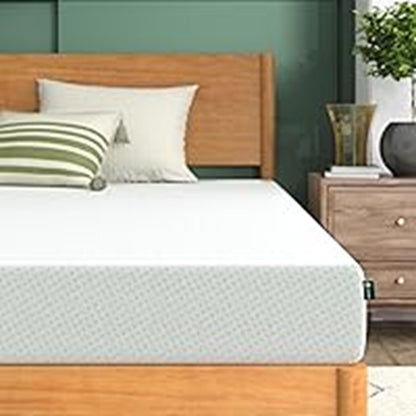 Zinus 3ft Single Memory Foam Mattress infused with Green Tea - (90 x 190 cm) - 5'' Height - Medium Firm Orthopaedic Support - Breathable Comfort