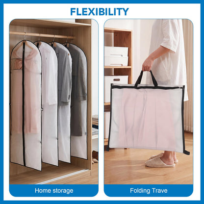 Dntorx 2PCS Long Dress Bags Covers PEVA Wedding Dress Bags 71in, White