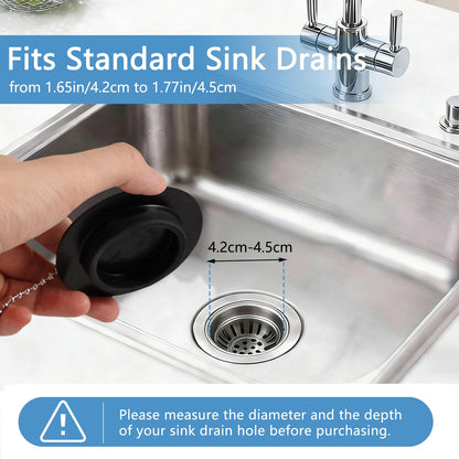 YINKIGI 4Pcs Universal Bath Plug Replacement and Upgraded Chain for UK Sink