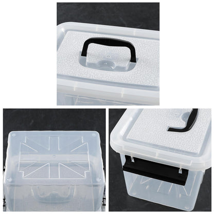 Melontray 5 L 4 Packs Clear Plastic Storage Box with Lid, Small Stackable Storage Containers