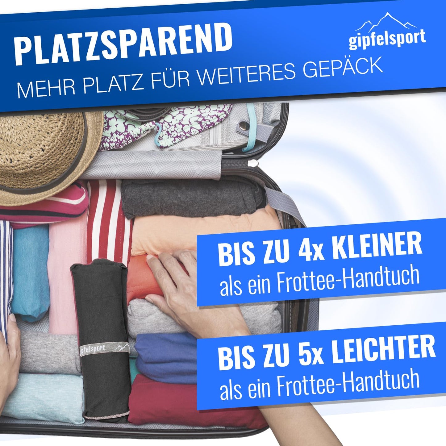gipfelsport Microfibre Towel 1x XS(50x30cm) without bag Anthracite