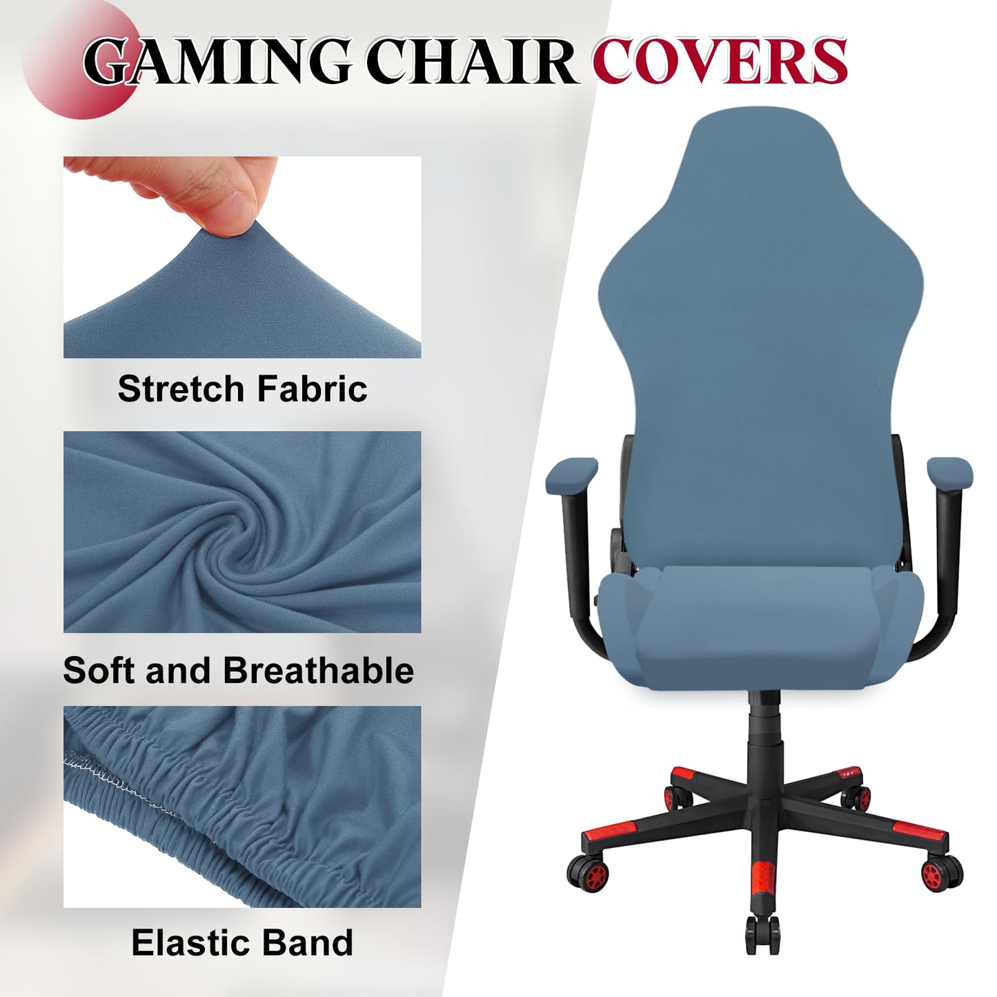 sourcing map Gaming Chair Covers, Stretchable Office Computer Chair Slipcover with Armrest Covers