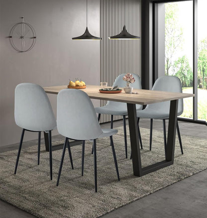 Hallowood Furniture Dudley Modern Dining Table and Chairs Set 4, 180x80cm