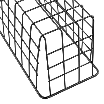 MOUYAT 6 PCS Black Metal Baskets, Kitchen Storage Baskets, 12.5 x 28.5 x 12.5cm Black Wire Basket for Bathroom, Bedroom, Cabinet, Kitchen