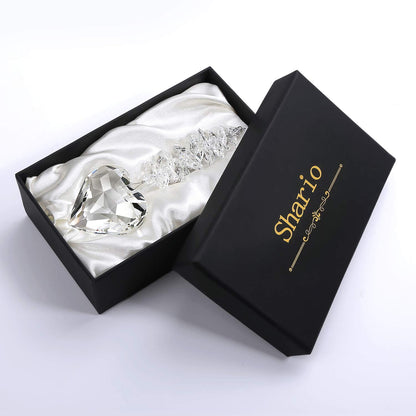 Shario 45mm Clear Glass Heart Crystal Ball Prism Pendant, Suncatcher for Windows, Outdoor Garden Hanging D?cor, Gifts for Women, Mom and Children