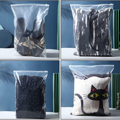 ATB-Foger 20Pcs Clear Zip Lock Clothes Storage Bags - Large Travel Resealable Plastic Luggage Pouch for Coats, Bulky Items