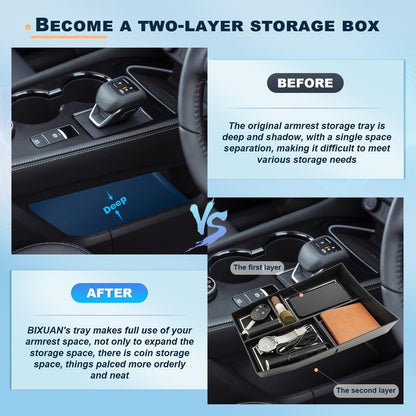 BIXUAN X-Trail T33 2026 Compatible with Nissan X-Trail T33 2022 2023 2024 2025 2026 Center Console Storage Mat Non-Slip Mat for Storage Compartment