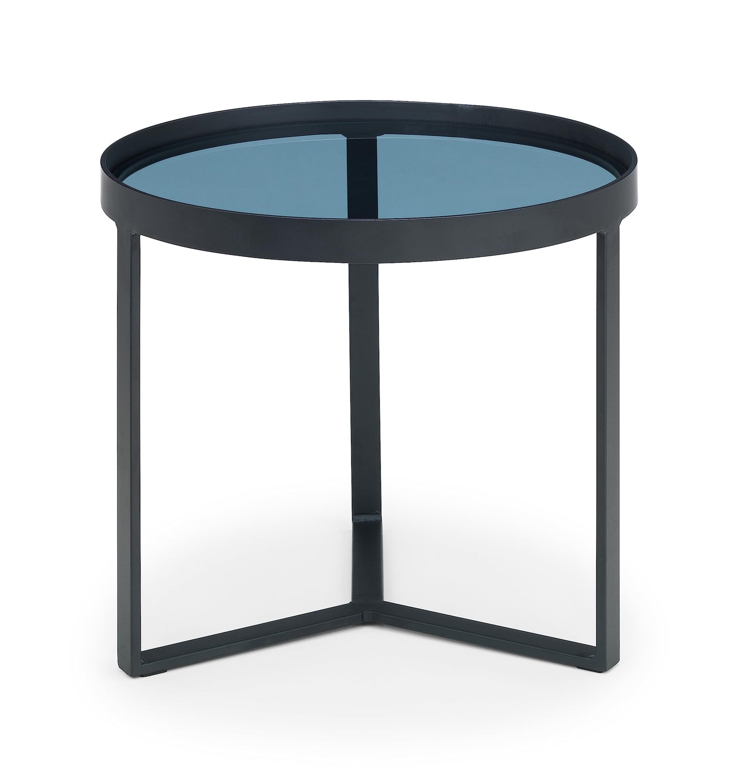 Julian Bowen Loft End Table, Smoked Glass, Black - H45 x W50cm