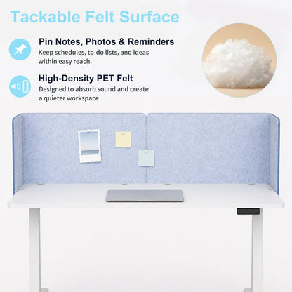 Desk Privacy Panel,2PCS,2-in-1 Soundproofing for Office,School & Home(Blue)