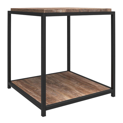 DHP Furniture Quincy End & Side Table, Weathered Oak Look, 49 x 48 x 55cm (WxDxH)