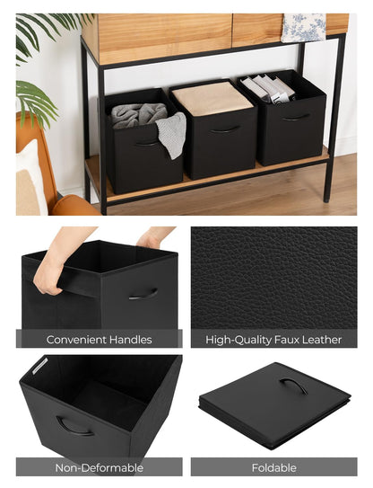 StorageWorks Cube Storage Boxes with Handle, Storage Cubes Basket 27x27, Kallax Storage Boxes for Organising Clothes