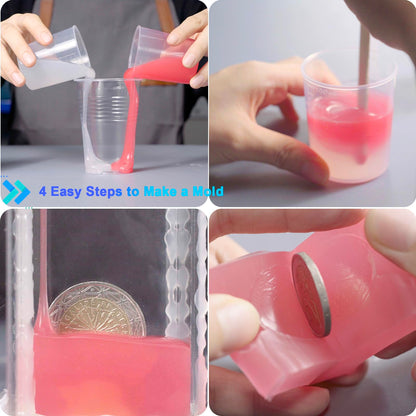BBDINO Silicone Mold Making Kit 20A, Translucent Liquid Silicone for Mould Making 1:1 by Volume, Ideal for Casting Resin, Soap, Plaster, Wax Silicone