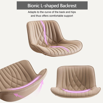 YOUTASTE Bar Stools Set of 2, Breakfast Bar Chairs with Back, PU Leather Kitchen stools, Swivel Height Adjustable Barstools, Modern (All Khaki)