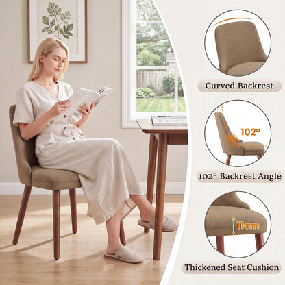Dining Chairs Set of 2, Upholstered Dining Room Chairs with Ergonomic High Back, Thick Padded Seat, Skin-Friendly Fabric