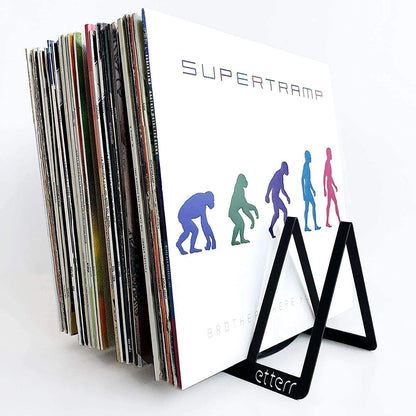 etterr Display Stand, Shelf and Storage for 50 Vinyl Discs (Black)