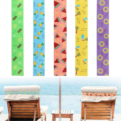 Solihigh 5Pcs Towel Bands for Sun Loungers, 40x5cm Elastic beach towel bands, Non-Slip Chair Towel Holders for Pool