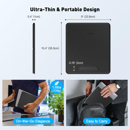 AboveTEK Ultra-Sleek Portable Laptop Lap Stand, 2-in-1 Foldable MacBook Stand for Desk & iPad Tablet Stand Holder