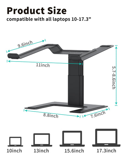 ALASHI Laptop Stand for Desk, Computer Stand Adjustable Height, Ergonomic Notebook Laptop Riser