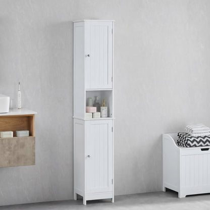 Bath Vida Priano Freestanding 2 Door Tall Storage Cabinet, White