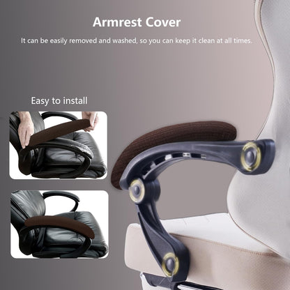 FYTXSZ Office Chair Armrest Covers - Stretchy Polyester Fabric, Washable Arm Chair Slipcovers, Fits Most Chair Arm, 1 Pair (Coffee)