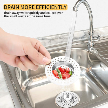 (Set of 2) Stainless Steel Kitchen Sink Strainer Plug, Standard Strainer Drain Protector for Bathroom/Kitchen