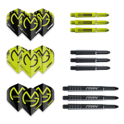 WINMAU Darts MvG Acclaim 25g Professional Steeltip Tungsten Darts Set with Flights and Shafts (Stems)
