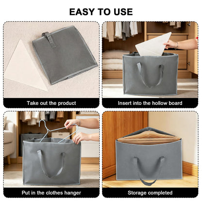 Hbzunt 2 Pcs Coat Hanger Storage, Clothes Hanger Organizer Bags with Two Carry, bag hanger Foldable Coat Hanger Storage (Grey)