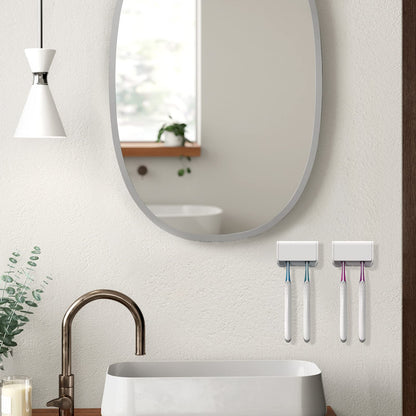 Linkidea Wall Mounted Toothbrush Holder with Protective Cover, 2 Slots Toothbrush Storage Hanger for RV, Camper, Compatible with Colgate Extra Clean