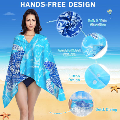 COYBTO Beach Towels for Adults, Large 180x90CM Dock and Bay Beach Towel, Double Sided, Sandproof, Lightweight