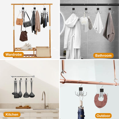 2Pcs Belt Hanger for Closet, Belt Hanger for Wardrobe, Rotatable Hanging Holder with 6 Hooks