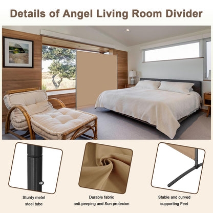 Angel Living 1 Panel Room Divider, Privacy Screen Composed of Polyester Fabric and Sturdy Iron Frame