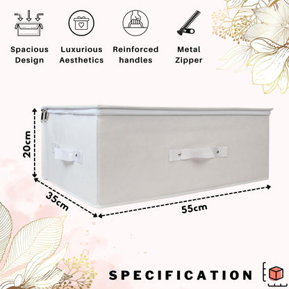Hoesh UK - White Medium Wedding Dress Box With Lid & Acid Free Tissue - Bridal Gown Storage, Under Bed Clothes Organizer.