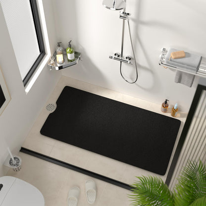 HITSLAM Non Slip Bath Mat 101x51 cm, Shower Mats for Inside Shower, Black