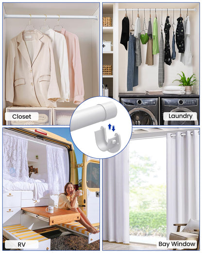 Wardrobe Rail, 43 to 69 CM Stepless Adjustable Metal Rails To Hanging Clothes, 3.3 CM Heavy Duty Wardrobe Rails and Fittings for Closet Wardrobes