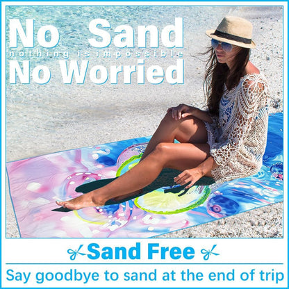 JAODFK Microfibre Beach Towel 71"X32" Quick Dry Lightweight Sand Free Extra Large Thin Towels Travel Essentials For Adults Womens Swim Bath