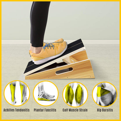 Yes4All GGZT Premium Adjustable Wooden/Steel Slant Board - Incline Board (10, 20, 30, 35 & 40 Degree) - Stretch Board (Slant Board 5 Angles - Full