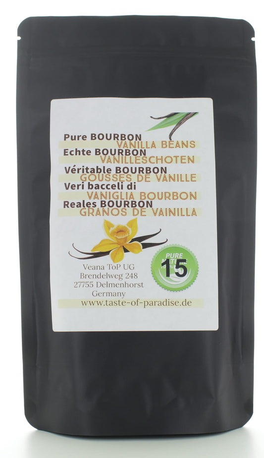 Bourbon Vanilla Pods (Pack of 15) 12-13 cm 100% Natural from Madagascar