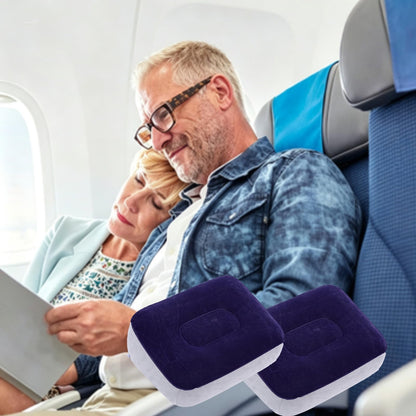 2 Pcs Inflatable Foot Rest for Plane, Adjustable Travel Leg Pillow