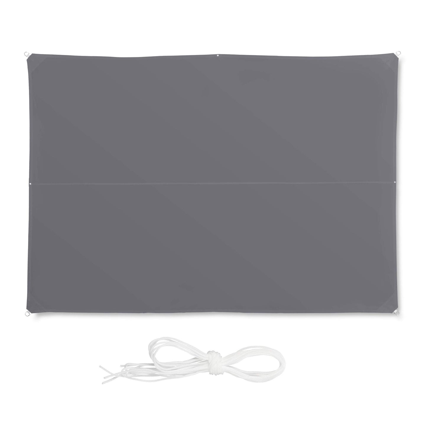 Relaxdays Shade Sail, Rectangular, Water-Repellent, UV-Protection with Tethers, Balcony Canopy, WxD: 3x4 m, Grey