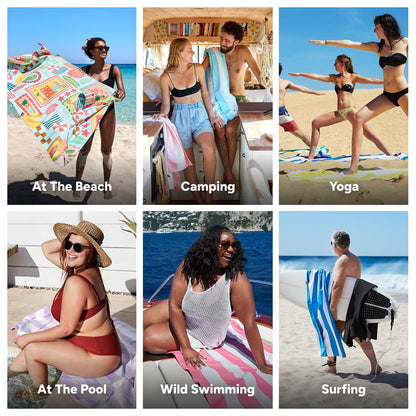 Dock & Bay Quick Dry Beach Towel - Wish You Were Here, Extra Large