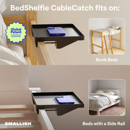 BedShelfie Bedside Shelf, Bunk Bed & Top Bunk, College Dorm Room Essentials, Clip On Nightstand, Bed Side Table Tray Organizer, Room Decor