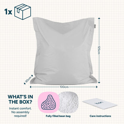 Bean Bag Bazaar Large Outdoor Kids Bean Bag with Filling Included, Green