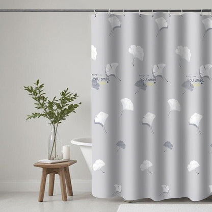 KAIMEIYU Shower Curtain Polyester Bath Curtains Heavy Duty with 12 Hooks Bathroom Curtain Washable Waterproof for Bathtub and Bathroom 180X180CM Grey