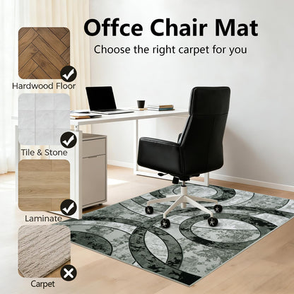 Homcomodar Office Chair Mat for Hardwood Floor 90x120cm Modern Floor Mat