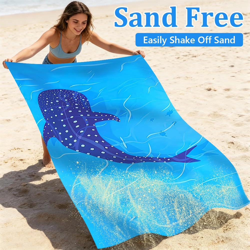 Jonuin 2 Pack Microfibre Beach Towels for Adults, 180 × 90 cm Extra Large Microfibre Beach Towel with Double Side Print, Quick Dry Towel