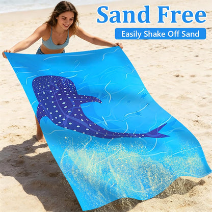 Jonuin 2 Pack Microfibre Beach Towels for Adults, 180 × 90 cm Extra Large Microfibre Beach Towel with Double Side Print, Quick Dry Towel
