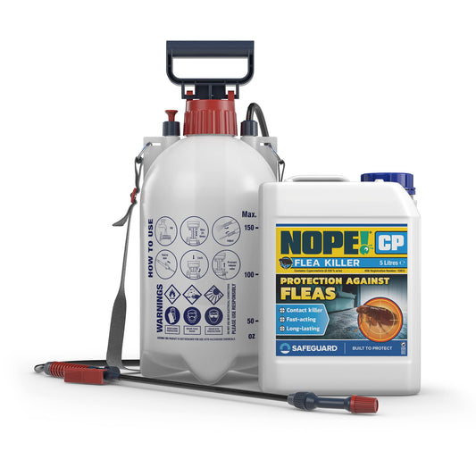 NOPE! CP Flea Spray (5L & Sprayer) for The Home ? Fast-Acting, Odourless & Non-Staining, Extended Residual Action up to 3 Months. Indoor & Outdoor