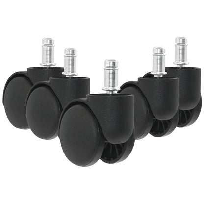 5 PCS Office Chair Caster Wheels,11mm Standard Size Chair Casters