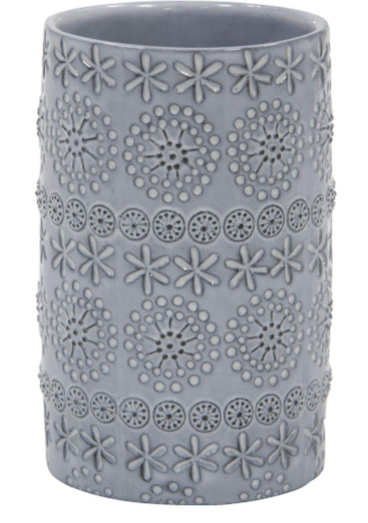 Spirella Relief Collection Toothbrush Holder Diameter 7 x 11.5 cm Porcelain Grey